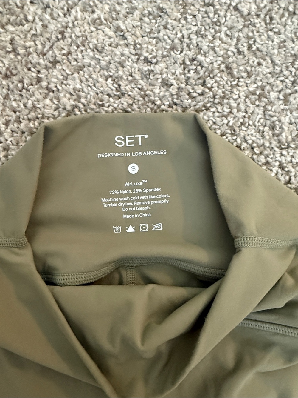 SET Active Olive Green Seamless Active Leggings + Sports Bra Set - Picture 3 of 3